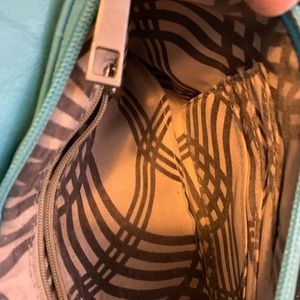 Wristlet bag, teal colored